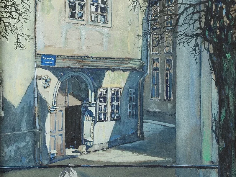 1885-Kurt Mücke - Vicolo del centro storico, 1919
